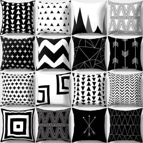 45 x 45cm Removeable Soft Pillowcase Geometric Peach Skin Throw Pillow Case Square Sofa Bed Office Cushion Covers Home Decor