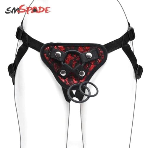Smspade Adult Sex Toys Bondage Lace Strap-On Harness Dildo Toys Harness Men Dildo bdsm Sex Restraint Bondage Strap Slave Sexshop