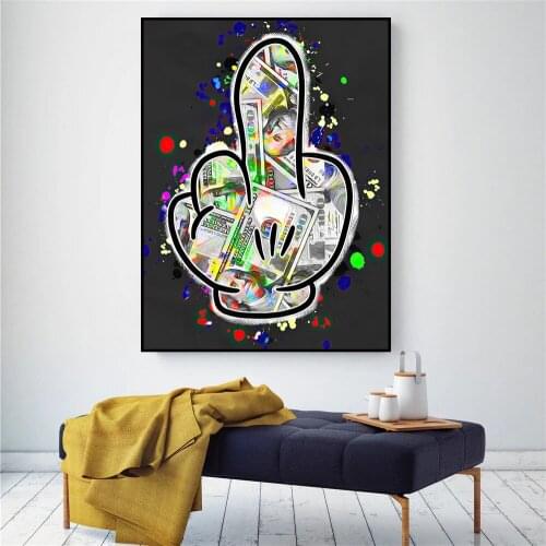 Modern Graffiti Art Money Dollars Canvas Painting Wall Art Posters Prints Wall Pictures for Living Room Home Wall Cuadros Decor