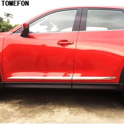 TOMEFON ABS Chrome Side Body Molding Cover Overlay Decoration Car Cover Styling 4Pcs/Set For Mazda CX-5 CX5 2017 2018