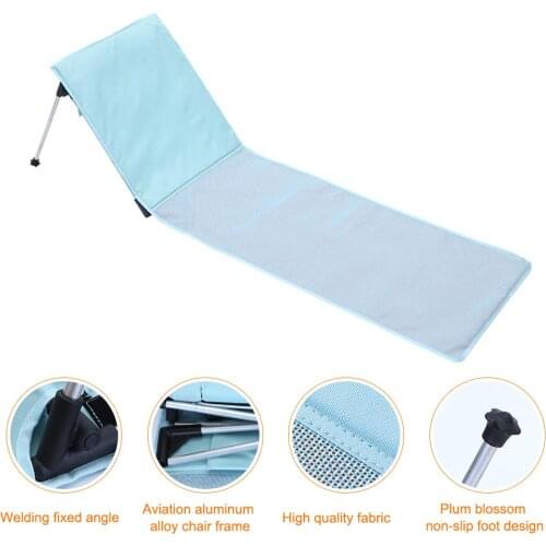 Outdoor Portable Folding Recliner Waterproof Fabric 6061 Aviation Aluminum EPE Cotton For Swimming Pool Beach Park Or Camping