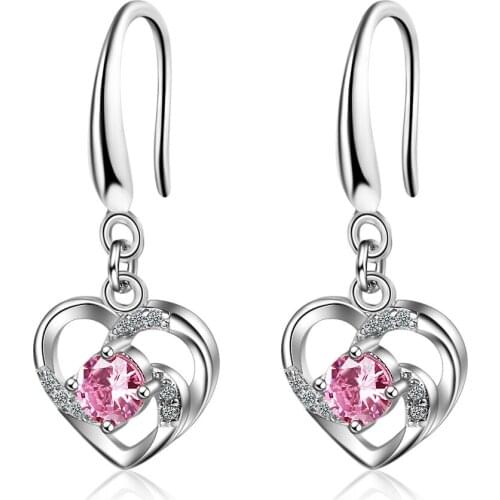 WANGAIYAO earrings women fashion love ear hook short earrings temperament personality heart-shaped earrings earrings women