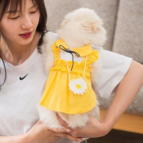 Daisy Skirt Pet Dog Clothes Fashion Dresses for Small Dogs Cute Costume Cotton Chihuahua Hiromi Summer Puppy Dress Girl Mascotas