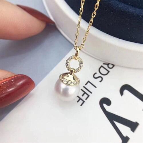 Factory Wholesale Real Solid S925 Sterling Silver Accessories DIY Jewelry Making Pearl Pendant For Women Charm Gift