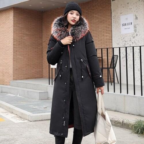 Winter Womens 2020 New Cotton Coat Women Zipper Hooded Wool Lamb Parkas Invierno Casual Long Down Padded Cothing Female Z903