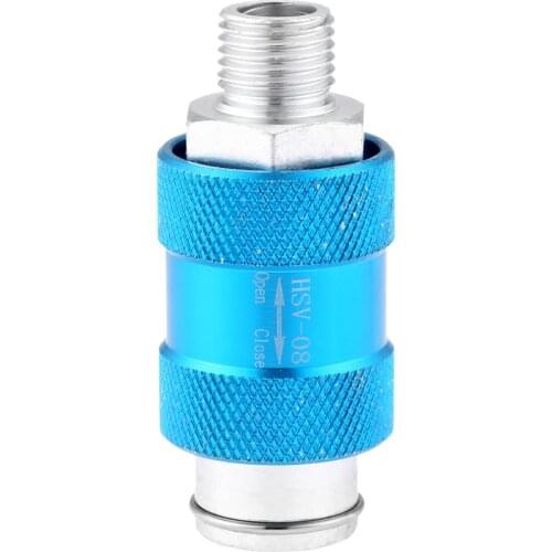 1Pc HSV-08 Aluminum 1/4"" Thread Piping Flow Control Manual Slide Valve Switch Air Pneumatic Exhaust Vent Hand Slide Push Valves