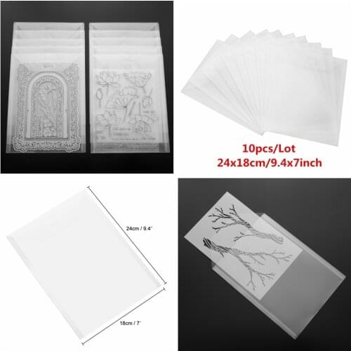 10-piece 24x18cm/18x13cm Clear PVC Plastic Transparent Storage Pocket Bags For Crafts Dies Stamp Storage Die-case Hot Sell 2020