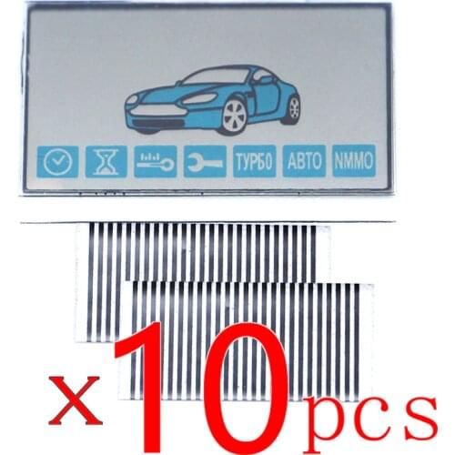 10pcs E90 Lcd Display Flexible Cable + Key Glass Cover For Starline E90 E95 E60 E85 Car Remote Control Keychain Zebra Stripes