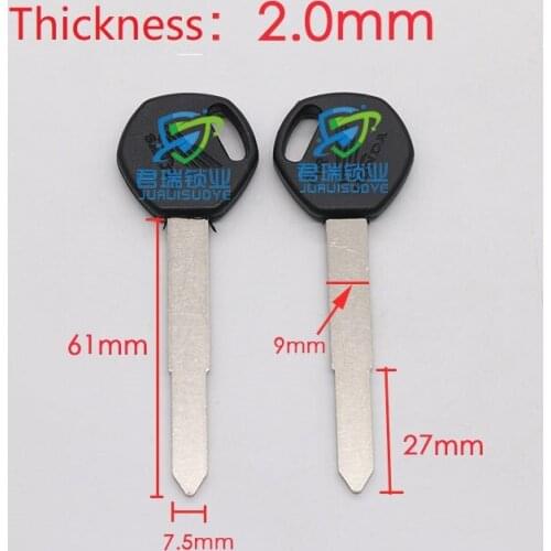 10pcs x Motorcycle key embryo Flat plate Key Blade Replacement Length 61mm JG029