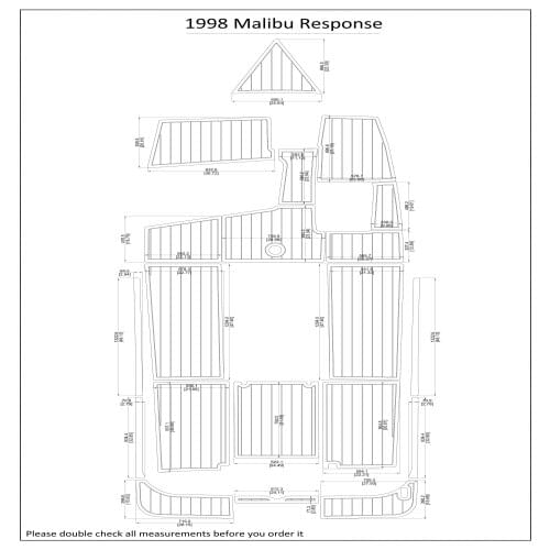 1998 Malibu Response Cockpit Pad Boat EVA Teak Decking 1/4" 6mm