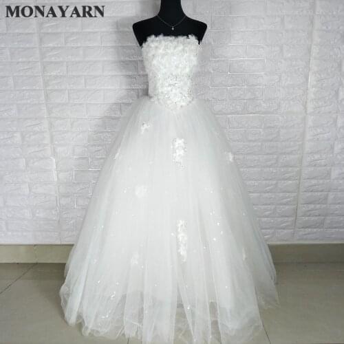 2017 Real Photo Free Shipping Lace Up Ball Gown Quality Appliques Wedding Dresses Plus Size Bridal Wedding Dress custom made