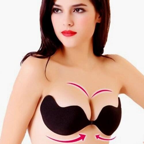 2020 Silicone Push Up Bras Strapless Adhesive Bra Invisible Sex Brassiere For Women Lingerie Seamless Black Bra Pad Backless 25