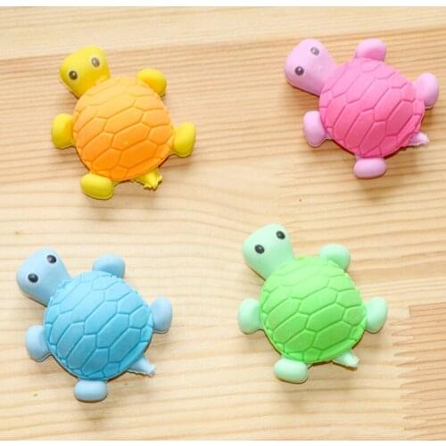 4 Pcs Cute Creative Cartoon Big Turtle Rubber Eraser Novelty Erasers Student Study Stationery School Office Supplies Wholesale