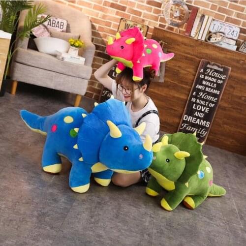 40-100cm Creative Huge Soft Triceratops Stegosaurus Plush Toys Stuffed Dinosaurs Doll Toy Kids Birthday Xmas Gifts