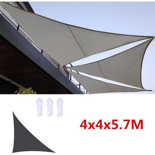 4x4x5.7M Sun Shade Sail Home Outdoor Garden Waterproof Canopy Patio Plant Cover UV Block Awning Decor Sunshade Right Triangle