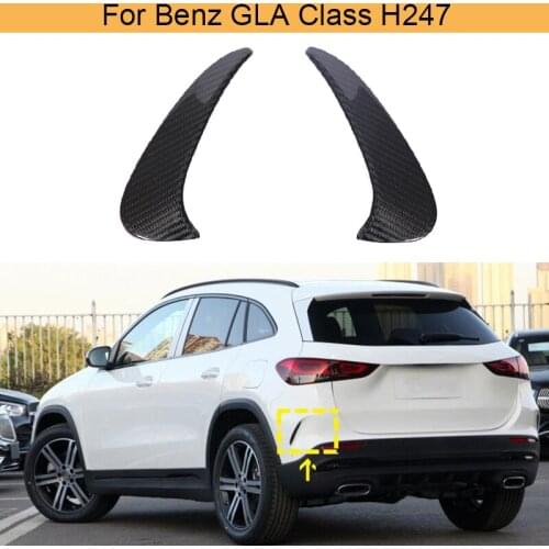 Car Rear Bumper Splitters Canards for Mercedes-Benz GLA Class H247 GLA250 GLA35 AMG 4D 2020 2021 Rear Air Vent Trim Carbon Fiber