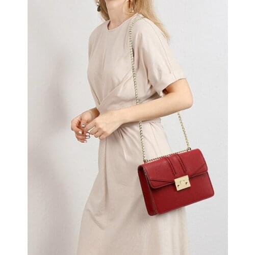 Brand Lady Famous Small Bag PU Leather 2020 New Fashion Chains Crossbody Bags Women Elegant Red Wedding Office Shoulder Bag