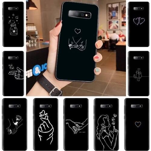 Black white design line art Phone Case For Samsung Galaxy S5 S6 S7 S8 S9 S10 S10e S20 edge plus lite cover funda coque