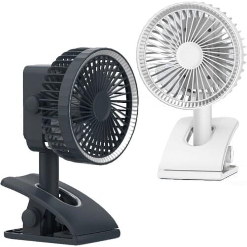 EAS-Clip Fan USB Rechargeable Portable Desk Fan, 3 Speed Air Circulator, 360 degree Adjustable Clips to Stroller