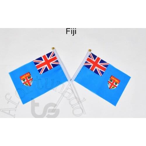Fiji flag Banner 14*21cm hand waving National flag Home Decoration flag banner
