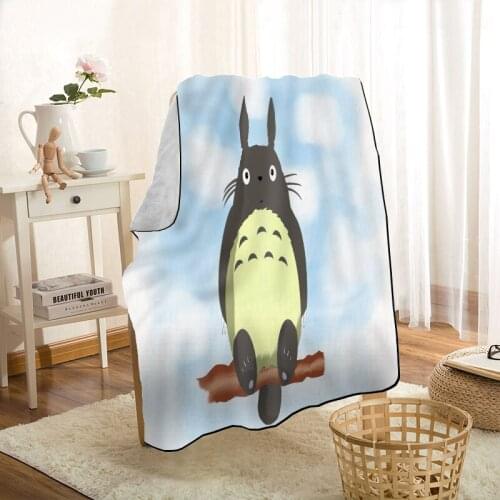HEARMNY Hayao Miyazaki Totoro Anime Nap Blanket Super Soft Warm Microfiber Fabric Blanket For Couch Throw Travel Adult Blanket