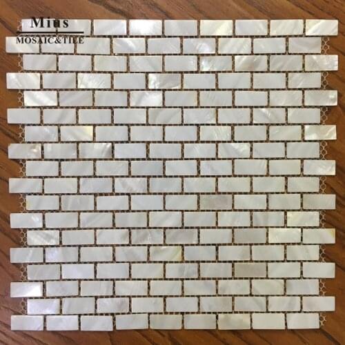 Brick pattern super white natural Pearl of mother mosaic shell mosaic tile