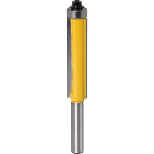 8MM Shank Lengthened Flush Trim Router Bit with Bearing for Wood Template Pattern Bit Tungsten Carbide Milling Cutter