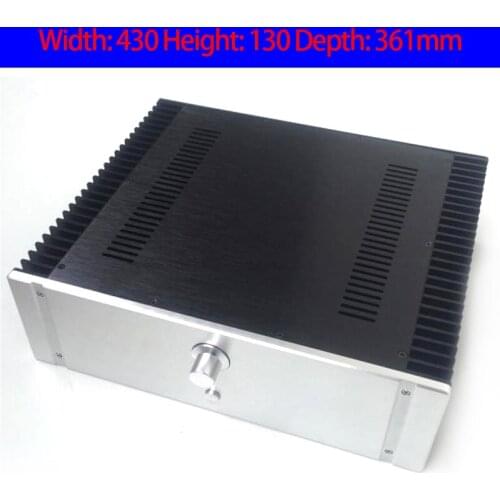 KYYSLB 430*130*361mm NEW4313 All Aluminum Amplifier Chassis Box House DIY Enclosure with Cooling Holes Amplifier Case Shell
