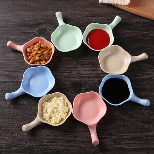 Creative Wheat Straw Bowl Seasoning Dish Vinegar Seasoning Solid Soybean Dish Multi-purpose Sauce Salt Snack Small Plate