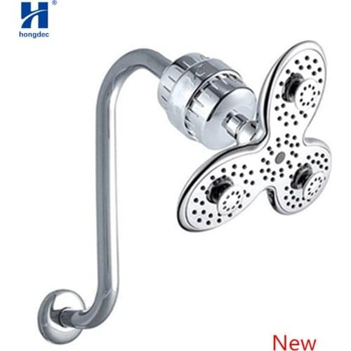 Hongdec Hot sell new ABS 3 function top rainfall shower set with shower water filter head chrome