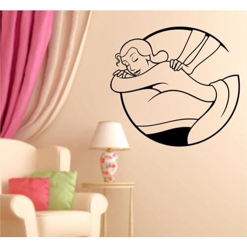 Massage Therapist Wall Decal Spa Salon Art Mural Wall Stickers Girl Vinyl Masseuse Home Removable Fallow DIY Spa Decor SYY573