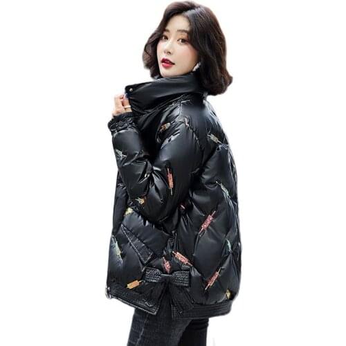 Fashion Glossy No Wash Student Cotton Coat Winter Down Cotton acket Korean Short Cotton Quilted Warm Winter Overcoat Pikes 2021