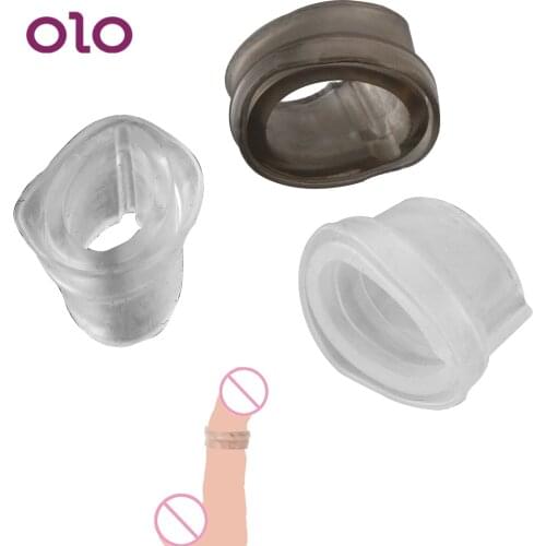 OLO Penis Ring Delay Ejaculation Male Chastity Device Sex Toys For Men Cock Ring Foreskin Correction Erotic Adult Sex Products