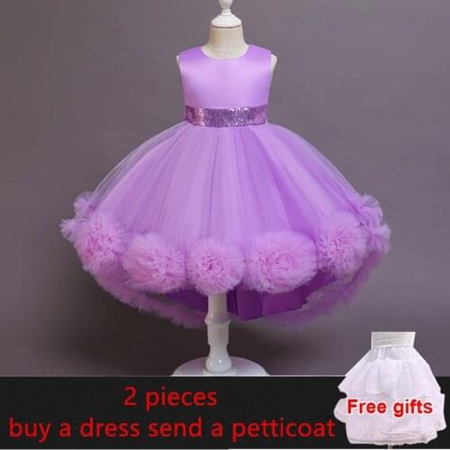 Elegant flower girl dress plum flower children wedding party Dress for girls clothes first communion princess ball gown vestido