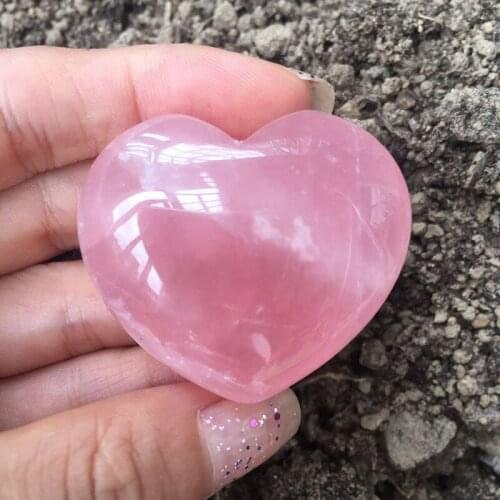 2019 hot 1pcs 40-45MM 100% natural pink rose quartz crystal heart healing Free shipping
