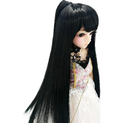 New Arrival Bjd doll wig 1/3 1/4 1/6 1/8 doll accessories long Straight hair wig With Ponytail