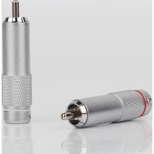 4Pcs R1729 Rhodium Plated Male RCA Plug Connector Plug RCA Adapter Jack For DIY Signale Audio Video Cable