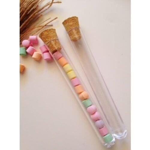 Plastic Test Tubes With Cork Stopper 20ML Volume Party Wedding Favour Candy Jar 2