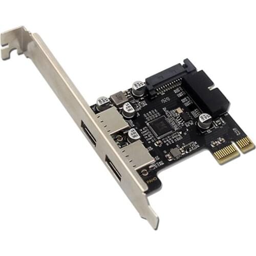 PCIE TO USB3.0 Quad-Port Expansion Card 19Pin/20Pin Expansion Card Support PCI-E X1 Slot Compatible with X4/X8/X16 Slot