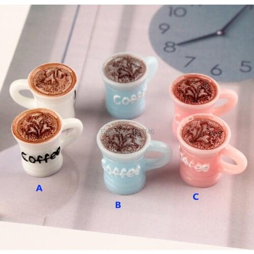 Resin Charms for Slime Coffee Cup Charms for Jewelry making 10pcs Charms Pendant Beads Miniature for Kids DIY Home Decoration