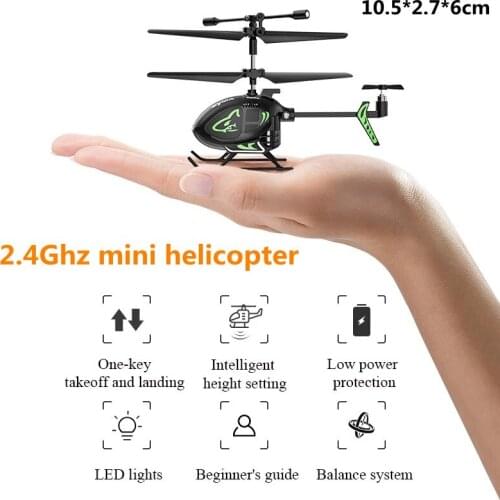 Radio Toy Helicopter Parent-Child Interactive Mini Aircraft One Button Take-Off / Landing With LED Lamp For Adult Kids Gifts
