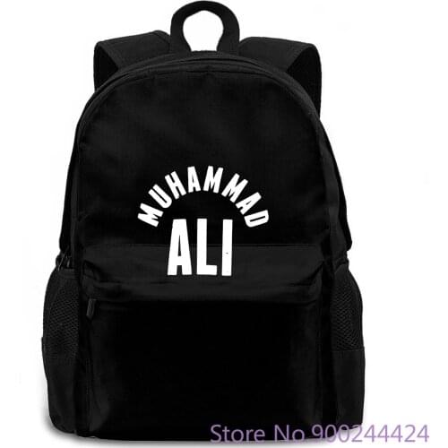 Retro Mens Muhammad Ali Boxinger Black NEW The Greatest Print Harajuku Classic women men backpack laptop travel school