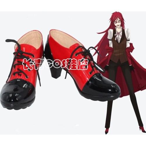 Customize Boots Black Butler Grell Sutcliff Cosplay Shoes Custom Any Size Anime Party Cosplay Accessories Cartoon shoes For men
