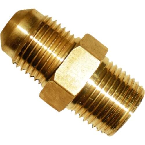 Male SAE flare to Male Taper BSP brass union is adapter between refrigerant and water pipelines to connect components or parts