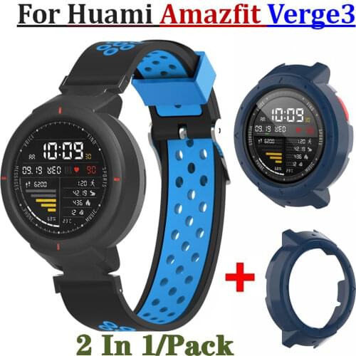 2 In1 Silicone Strap for Xiaomi Huami Amazfit Verge Band Replace Wristband + Cover Case Shell for Huami Amazfit Verge 3 Bracelet