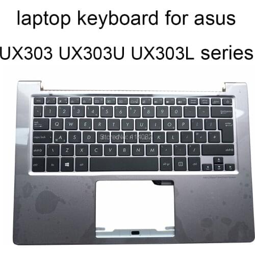 Replacement keyboards backlit for ASUS zenbook UX303 UB UX303U UX303UA UX303UB UK black silver Palmrest cover 64020 2BA 3631UK00