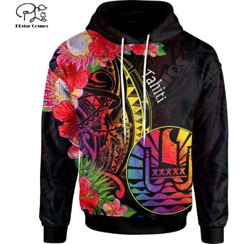 NewFashion French Polynesia Art Tahiti Country Flag Tribal Culture Retro Tracksuit 3DPrint Men/Women Autumn Colorful Hoodies B35