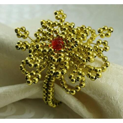 Glass beaded flower napkin ring ,acrylic napkin holder