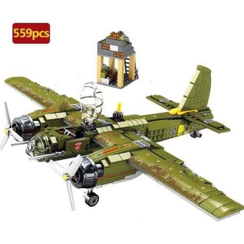 Military series World War II Germany Junkers Ju-88 Bomber DIY Model Building Blocks Toys Gifts