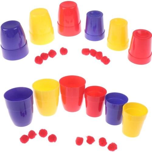 Medium Large Size Magic Three Cups And Balls Magic Tricks Close Up Stage Magic Props Magician Magic Kids Toys